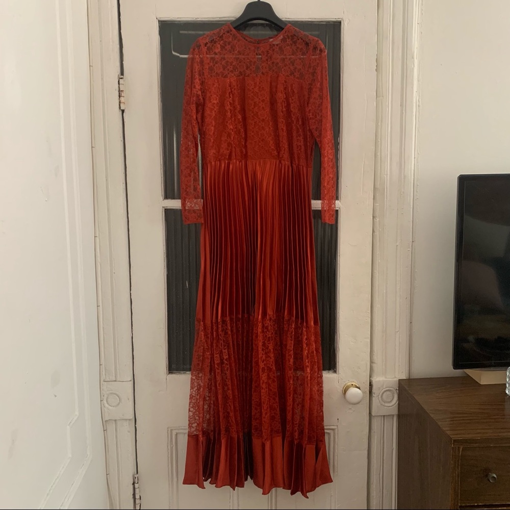 ASOS RUST ORANGE LACE GOWN MAXI DRESS